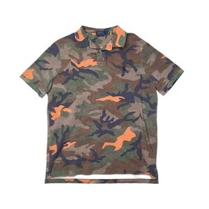 Polo Ralph Lauren Mens Classic Fit Woodland Orange Camo Polo Shirt Size Large
